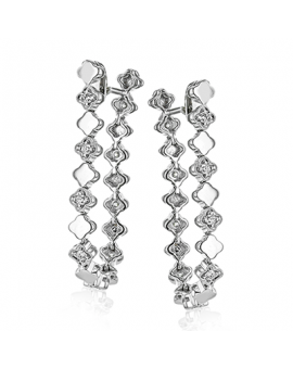 Hoop Earring in 18k Gold with Diamonds