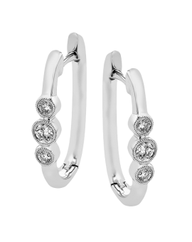 Hoop Earring in 18k Gold with Diamonds