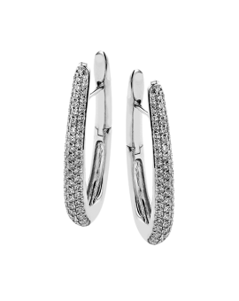 Hoop Earring in 18k Gold with Diamonds