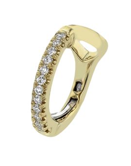 Hoop Earring in 18k Gold with Diamonds