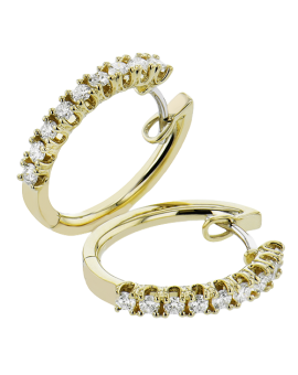 Hoop Earring in 18k Gold with Diamonds