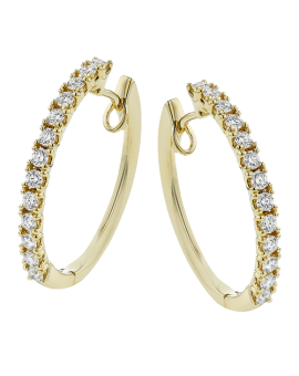 Hoop Earring in 18k Gold with Diamonds