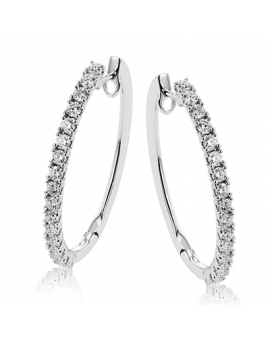 Hoop Earring in 18k Gold with Diamonds