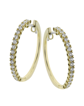 Hoop Earring in 18k Gold with Diamonds
