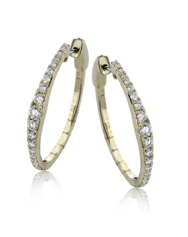 Hoop Earring in 18k Gold with Diamonds