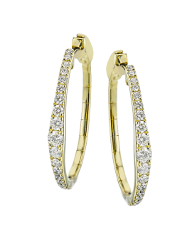 Hoop Earring in 18k Gold with Diamonds
