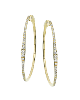 Hoop Earring in 18k Gold with Diamonds