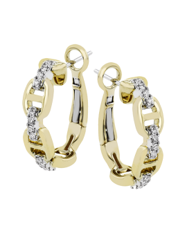 Hoop Earring in 18k Gold with Diamonds