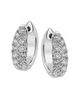 Hoop Earring in 18k Gold with Diamonds