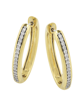 Hoop Earring in 18k Gold with Diamonds