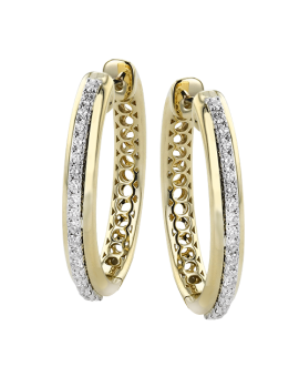Hoop Earring in 18k Gold with Diamonds