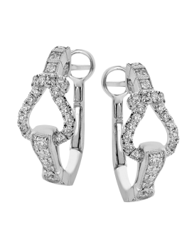 Hoop Earring in 18k Gold with Diamonds