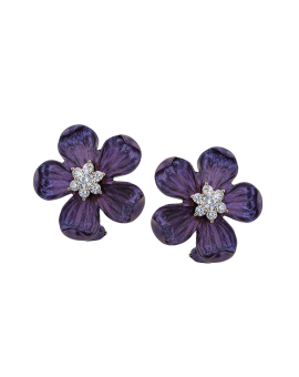 Color Earring in 18k Gold with Diamonds