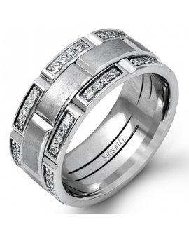 Men Ring in 14k Gold with Diamonds