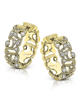 Hoop Earring in 18k Gold with Diamonds