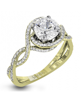 Engagement Ring in 18k Gold with Diamonds