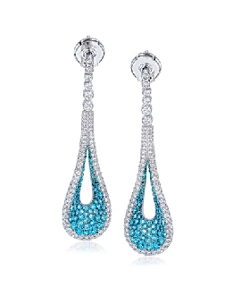 Color Earring in 18k Gold with Diamonds