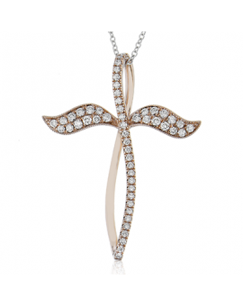 Cross Pendant in 18k Gold with Diamonds