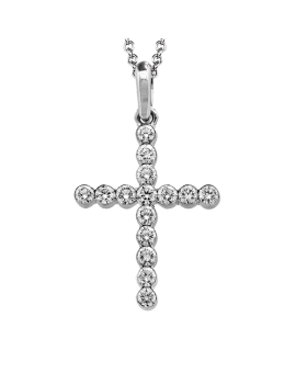 Cross Pendant in 18k Gold with Diamonds