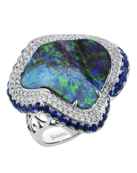 Color Ring in 18k Gold with Diamonds