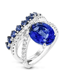 Color Ring in 18k Gold with Diamonds