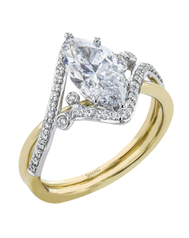 Engagement Ring in 18k Gold with Diamonds