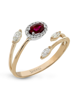 Color Ring in 18k Gold with Diamonds