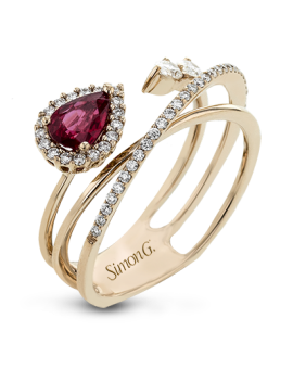 Color Ring in 18k Gold with Diamonds