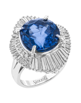 Color Ring in Platinum with Diamonds