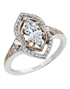 Engagement Ring in 18k Gold with Diamonds