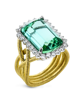 Color Ring in 18k Gold with Diamonds