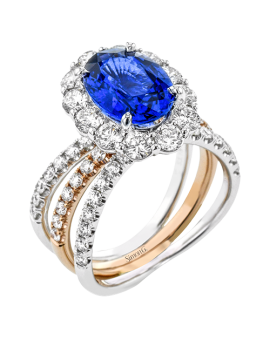 Color Ring in 18k Gold with Diamonds