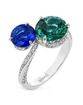 Color Ring in 18k Gold with Diamonds