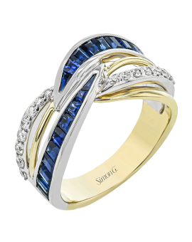 Color Ring in 18k Gold with Diamonds