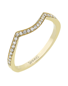 Wedding Band in 18k Gold with Diamonds