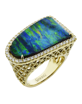 Color Ring in 18k Gold with Diamonds