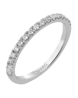 Wedding Band in 18k Gold with Diamonds