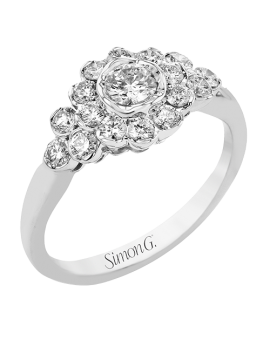 Engagement Ring in 18k Gold with Diamonds