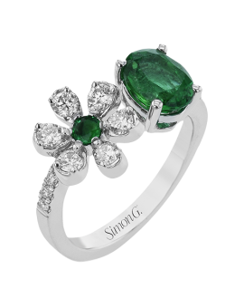 Color Ring in 18k Gold with Diamonds