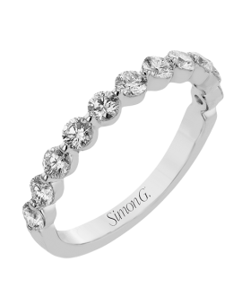 Wedding Band in 18k Gold with Diamonds