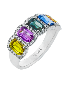 Color Ring in 18k Gold with Diamonds