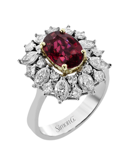 Color Ring in 18k Gold with Diamonds