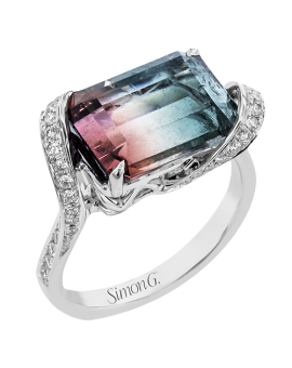 Color Ring in 18k Gold with Diamonds