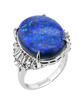 Color Ring in Platinum with Diamonds