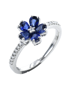 Color Ring in 18k Gold with Diamonds