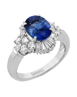 Color Ring in Platinum with Diamonds