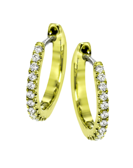 Hoop Earring in 18k Gold with Diamonds