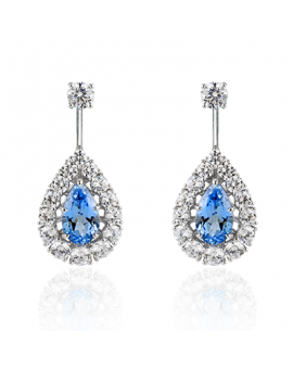 Color Earring in 18k Gold with Diamonds