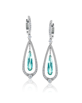 Color Earring in 18k Gold with Diamonds