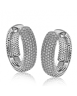 Hoop Earring in 18k Gold with Diamonds